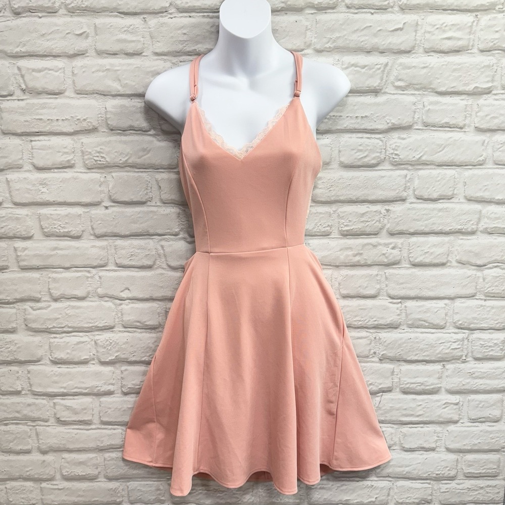 ASOS Fairycore Pink Mini Dress Size M Whimsical Lace Romantic Feminine Lolita